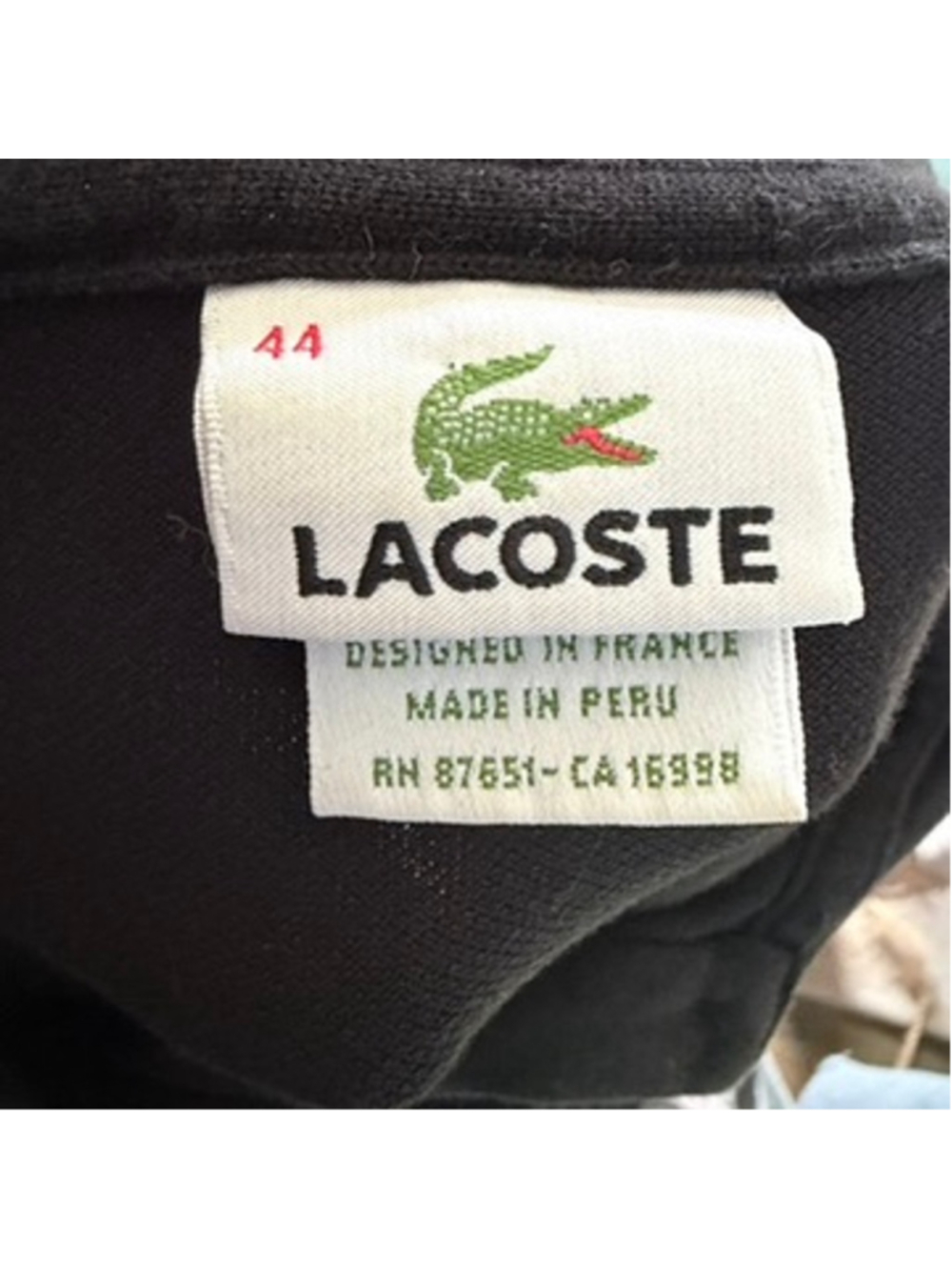 Lacoste Womens Slim Fit Black Pique Polo Top Preppy Crocodile Logo Size 44 US 12 - Picture 10 of 10